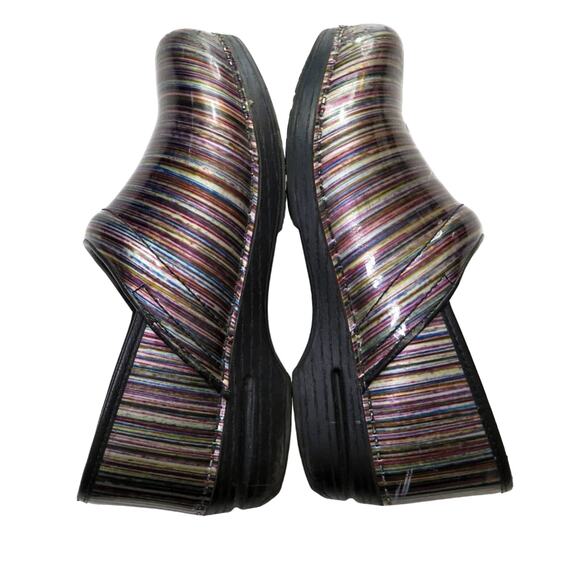 Dansko Pro XP Clogs Rainbow Multicolor Striped Professional Clogs - Picture 5 of 13